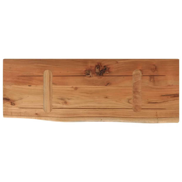 vidaXL Wandschap rechthoekig natuurlijke rand 80x30x2,5 cm acaciahout