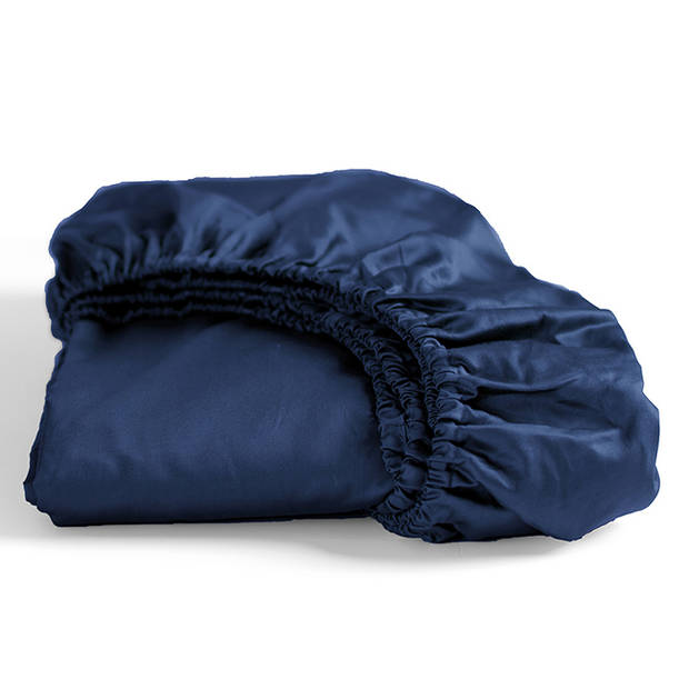 Cinderella Sundays Hoeslaken Satijn Navy-1-persoons (90x220 cm)