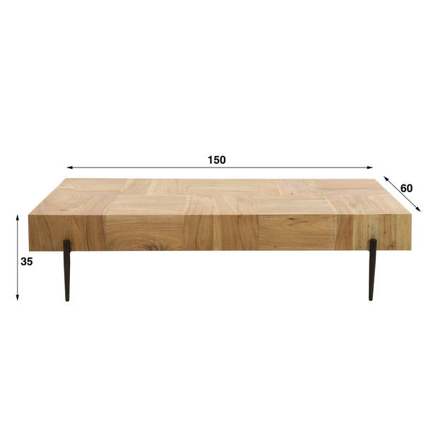 Giga Meubel - Salontafel Rechthoek Acaciahout - Massief - 150x60x35cm