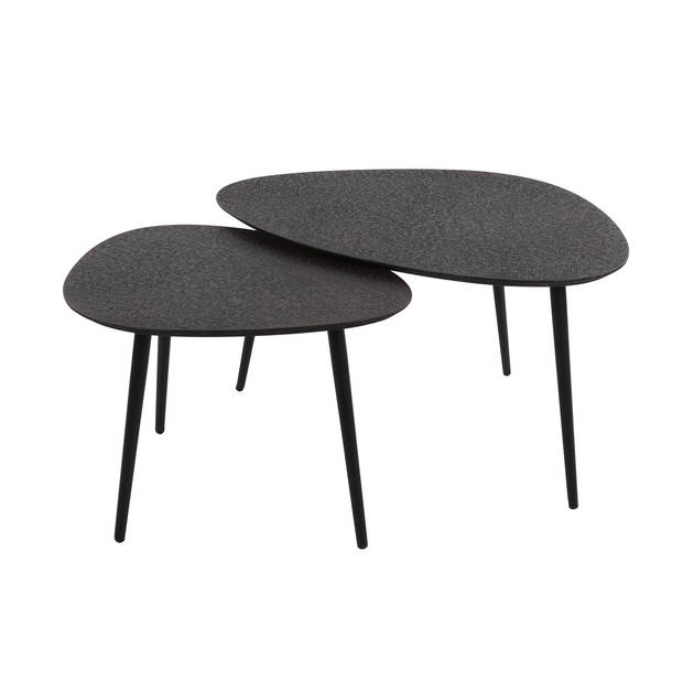 Giga Meubel - Salontafel Driehoekig - Metallic Grijs - Set van 2