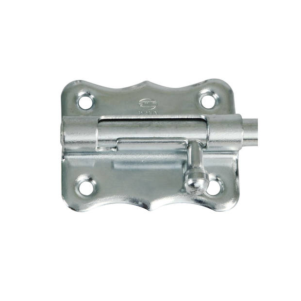 AMIG schuifslot/plaatgrendel - 4x - staal - 6 x 4.8 cm - verzinkt - zilver - deur - poort - Grendels