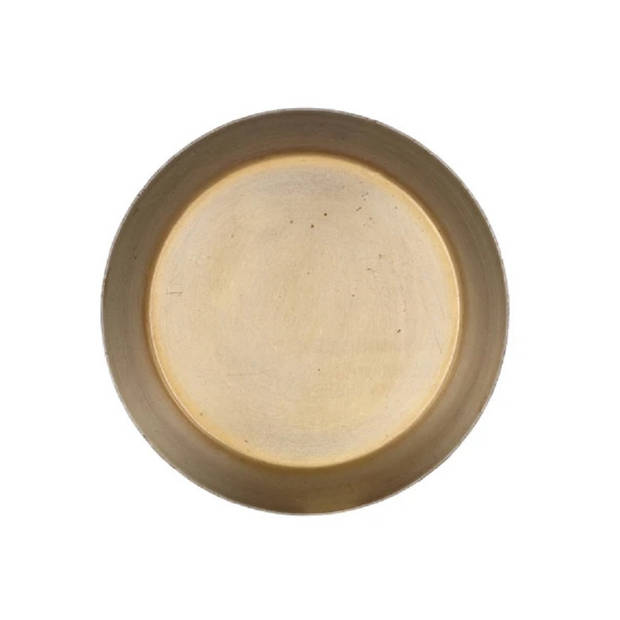 DK Design schaaltje voor amberblokjes/geurblokjes - goud - metaal - D10 x 2 cm - Decoratieve Schaal (binnen)