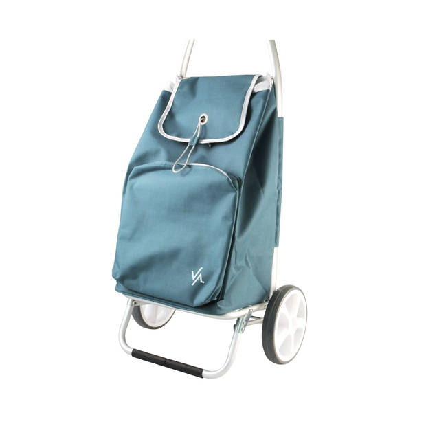 AMIG Boodschappentrolley - 50 liter - aluminium frame - groen - 45 x 34 x 95 cm - Boodschappentrolleys