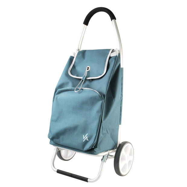 AMIG Boodschappentrolley - 50 liter - aluminium frame - groen - 45 x 34 x 95 cm - Boodschappentrolleys