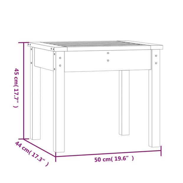 vidaXL Tuinbank 50x44x45 cm massief grenenhout wit