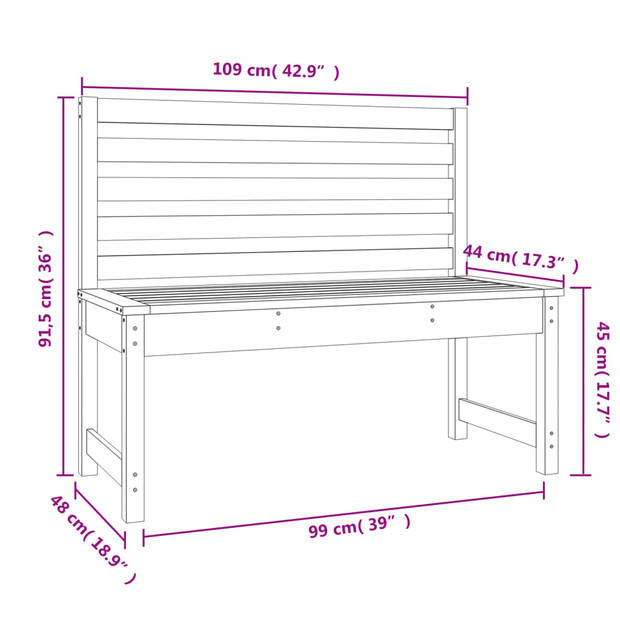 vidaXL Tuinbank 109 cm massief douglashout