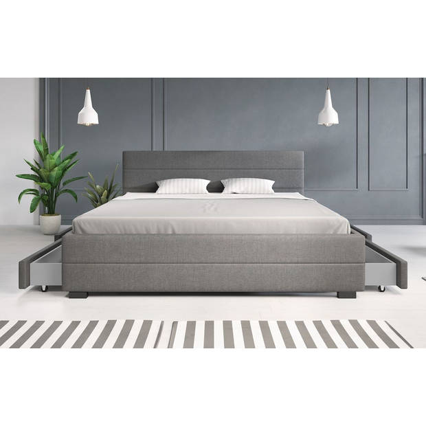 Meubella Tweepersoonsbed Loox - Grijs - 180x200 cm