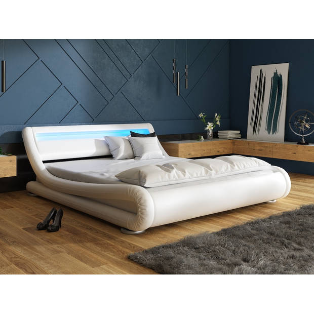 Meubella Tweepersoonsbed Carson - Wit - 180x200 cm
