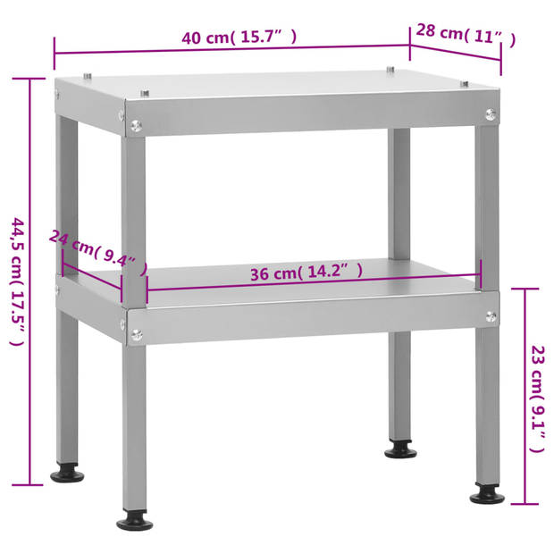 vidaXL Tafel voor rookoven 40x28x44,5 cm gegalvaniseerd staal