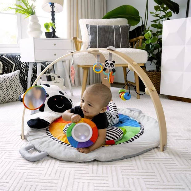 BABY EINSTEIN Zen's Activity Milestones speelkleed met houten staaf, multisensorisch speelgoed, vanaf de geboorte