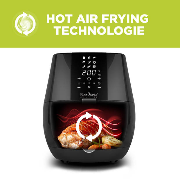 Rosmarino Infinity Airfryer Pro 3.5 l - 1500W - zwart