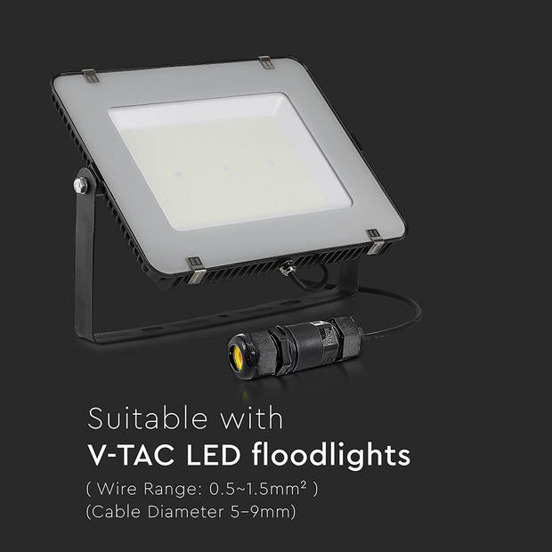 V-TAC VT-868-B LED schijnwerpers - Waterdicht - Aansluitklem - Blok - Zwart - IP68
