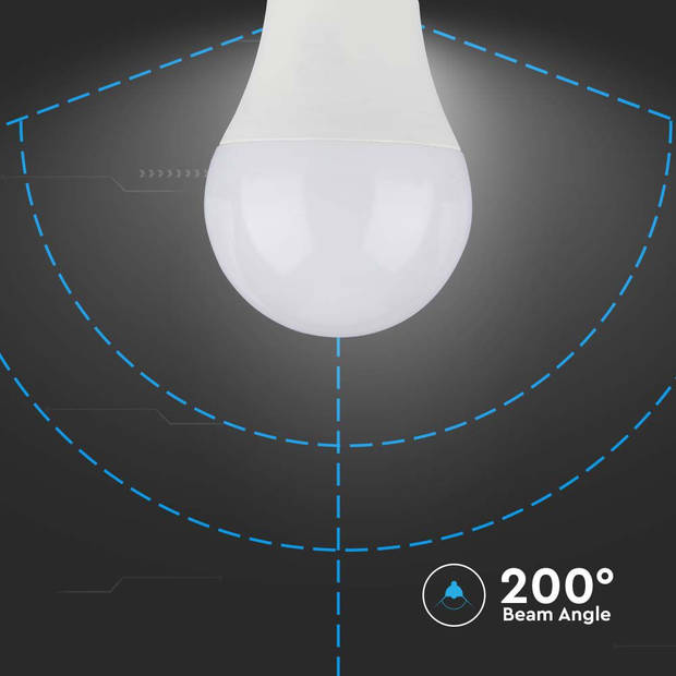 V-TAC VT-210-N E27 Witte LED Lampen - GLS - Samsung - IP20 - 8.5W - 806 Lumen - 3000K - 5 Jaar