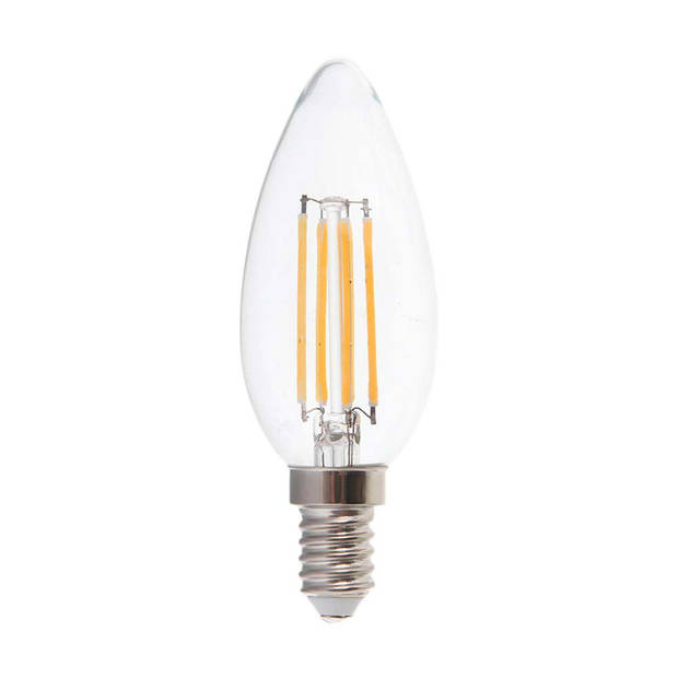 V-TAC VT-1986-N E14 Transparante LED Bol - Helder - Kaars -IP20 - 4W - 400 Lumen - 6500K