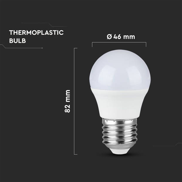 V-TAC VT-1879N-N E27 LED Wit Lampen - Golf - IP20 - 4.5W - 470 Lumen - 6500K