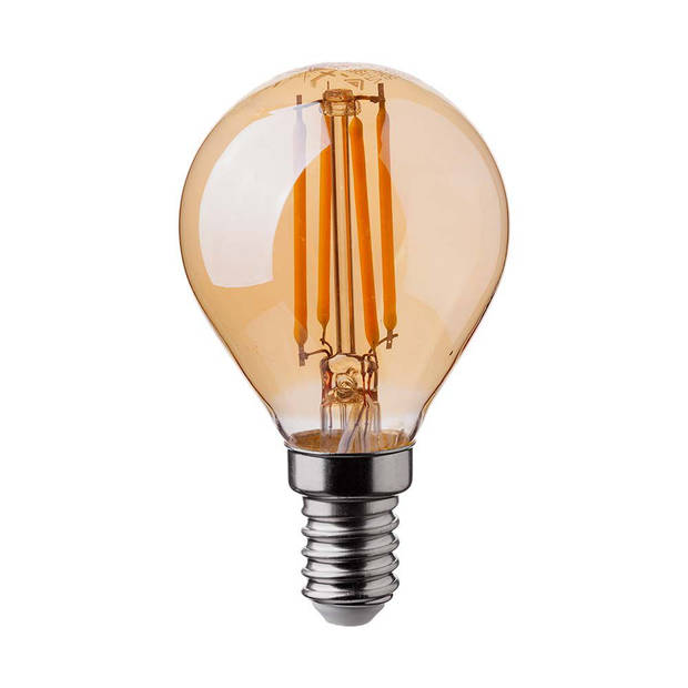 V-TAC VT-1953-N E14 LED Lampen - Amber - Golf - IP20 - 4W - 350 Lumen - 2200K