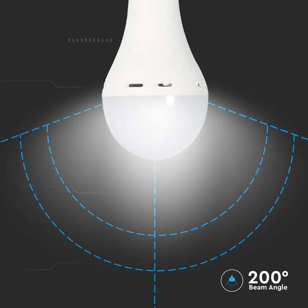 V-TAC VT-509 E27 LED Lampen - GLS - Noodverlichting - IP20 - Wit - 9W - 720 Lumen - 4000K