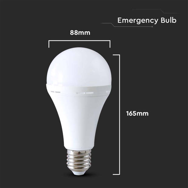 V-TAC VT-51015 E27 Witte LED Lampen - GLS - Noodverlichting - IP20 - 15W - 1200 Lumen - 4000K