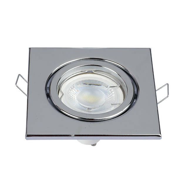 V-TAC VT-7227SQ-SS LED inbouwspots - GU10 - IP20 - Roestvrij staal - Modelnr: - VT-7227SQ-SS