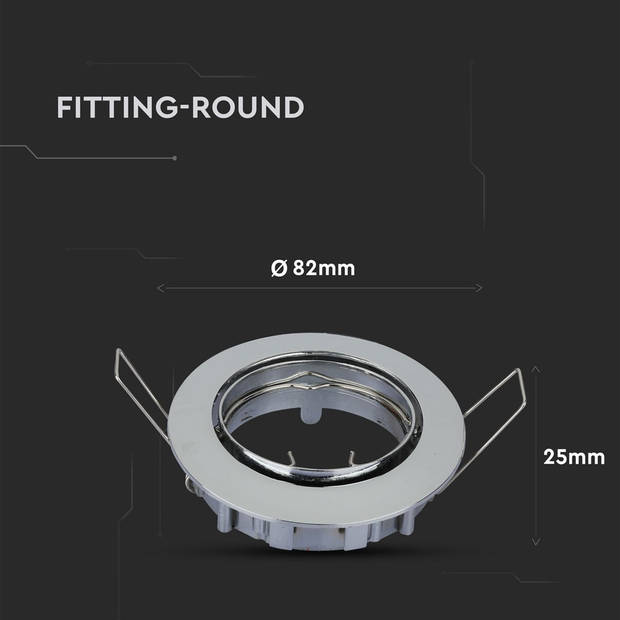 V-TAC VT-779-CH-RD GU10 LED inbouwspots - chroom - IP20