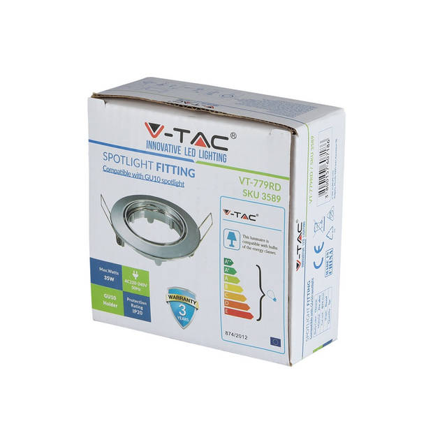 V-TAC VT-779-CH-RD GU10 LED inbouwspots - chroom - IP20