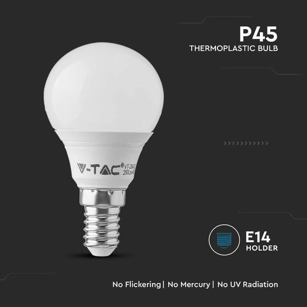 V-TAC VT-236-N E14 LED Lampen - Samsung - IP20 - Wit - 4.5W- 470 Lumen - 4000K - 5 Jaar