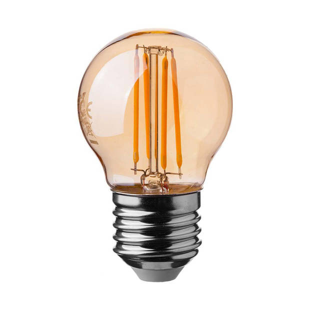 V-TAC VT-1957-N E27 LED Lampen - Amber - Golf - IP20 - 4W - 350 Lumen - 2200K