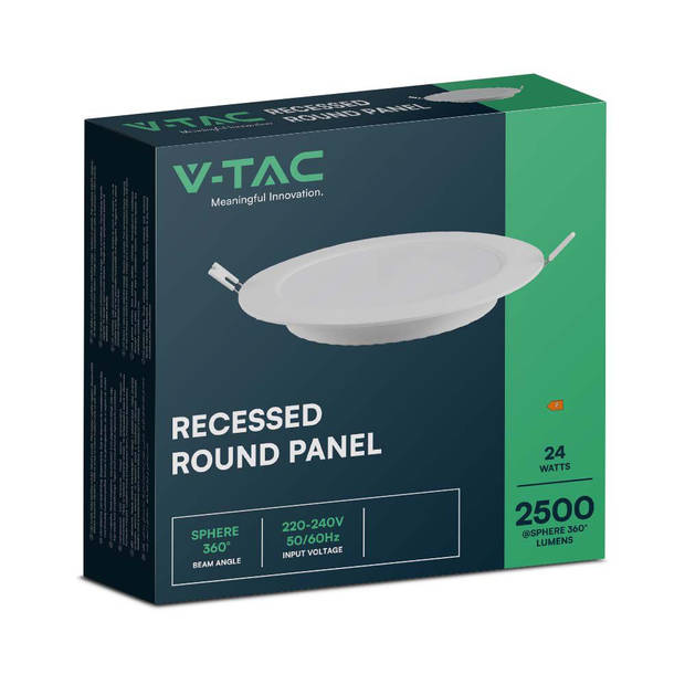 V-TAC VT-61024-RD Witte LED Minipanelen - Verlicht - Serie voor inbouw - IP20 - 24W - 2640 Lumen - 4000K