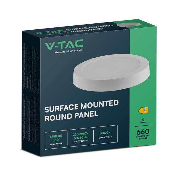 V-TAC VT-60006-RD Witte LED Minipanelen - Verlicht - Oppervlakteserie - IP20 - 6W - 660 Lumen - 4000K