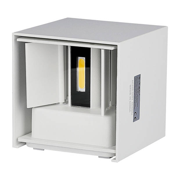 V-TAC VT-759-W Witte LED wandlamp - Vierkant - Bridgelux - IP65 - 6W - 660 Lumen - 4000K