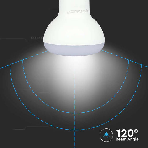 V-TAC VT-250-N LED Reflectorlampen - Samsung - IP20 - Wit - 4.8W - 470 Lumen - 3000K - 5 Jaar