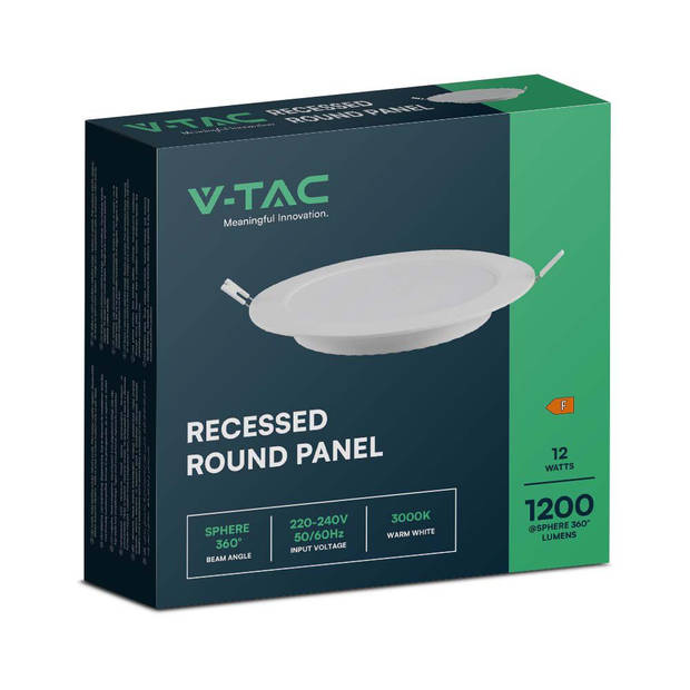 V-TAC VT-61012-RD Witte LED Minipanelen - Verlicht - Serie voor inbouw - IP20 - 12W - 1200 lumen - 3000K