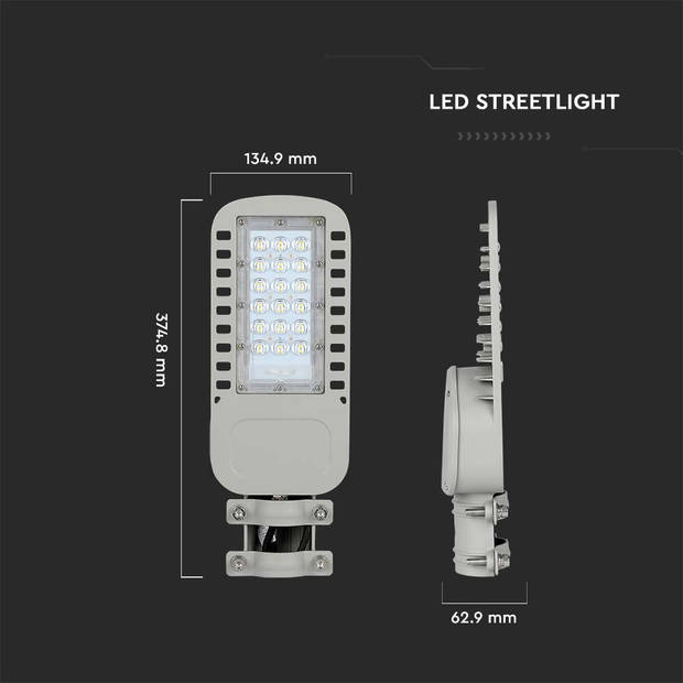 V-TAC VT-34ST-N LED Slim Straatverlichting - Grijs - Samsung - IP65 - 30W - 4050 Lumen - 4000K - 5 Jaar