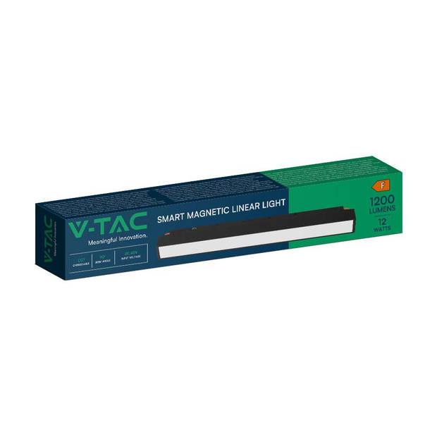 V-TAC VT-3612 Zwarte Smart Magnetic Tracklights - IP20 - 12W - 1200 Lumen - 3IN1