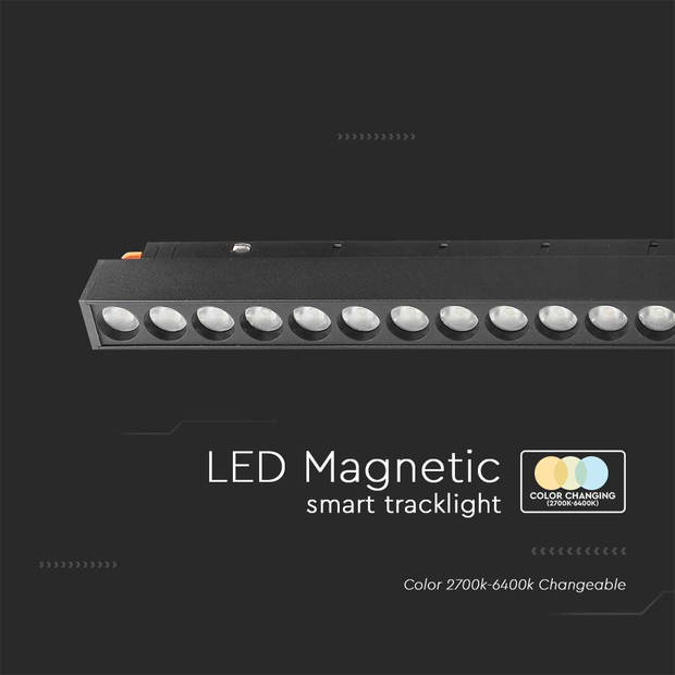 V-TAC VT-3621 Slimme magnetische tracklights - Pendel - Zwart - IP20 - 20W - 2000 Lumen - 3IN1