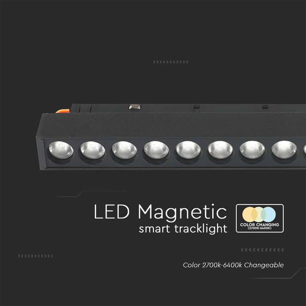 V-TAC VT-3614 Slimme magnetische tracklights - Hanger - Zwart - IP20 - 14W - 1300 Lumen - 3IN1