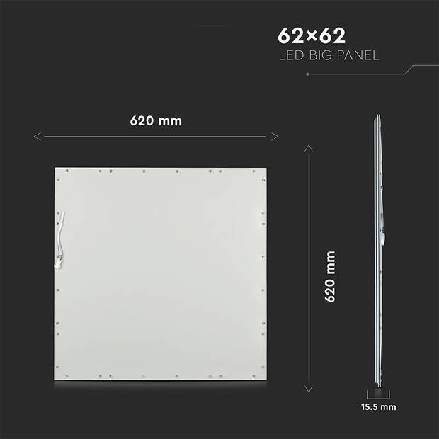 V-TAC VT-6262-1 LED Panelen met hoog Lumen - 62x62 - Wit - 29W - 3480 Lumen - 4000K 6 stuks/verpakking