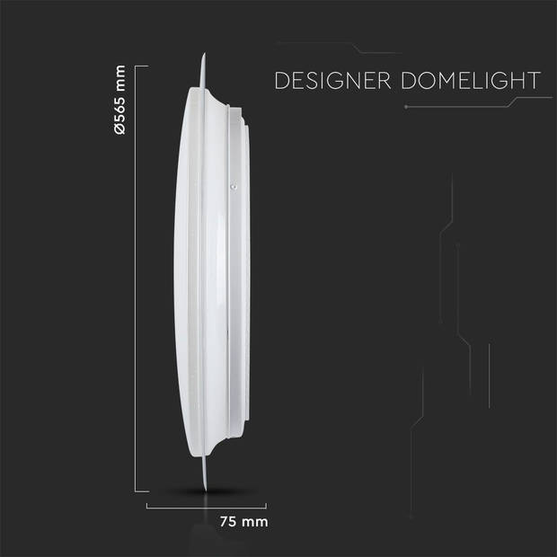 V-TAC VT-8555-N Designer plafondlampen - Kleurwisselende afstandsbediening - IP20 - Wit - 60W - 6000 Lumen - 3IN1