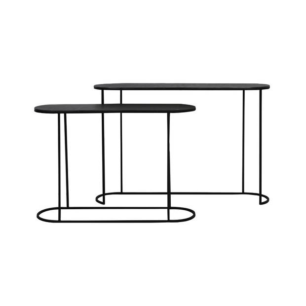 Light&living Side table S/2 max 118x28x81 cm BOCOV antiek lood-zwart
