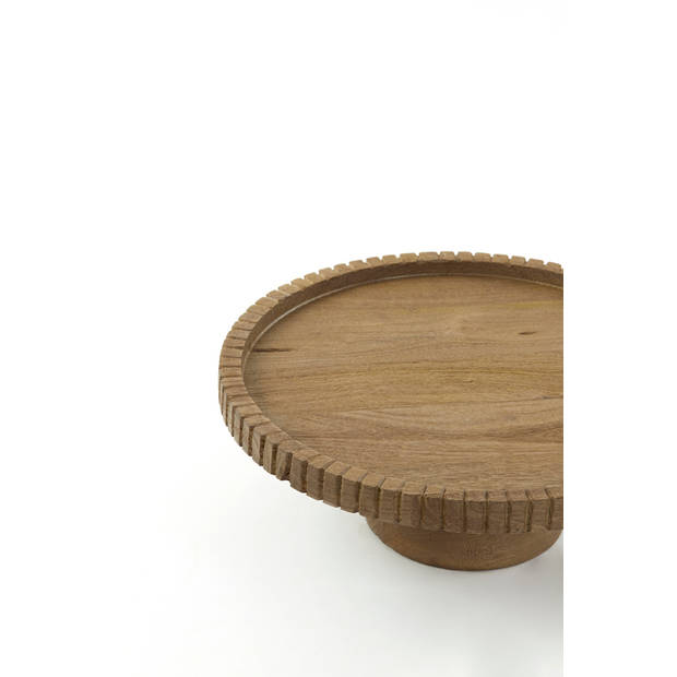 Light&living Schaal op voet Ø38x13 cm CALETA hout mat bruin