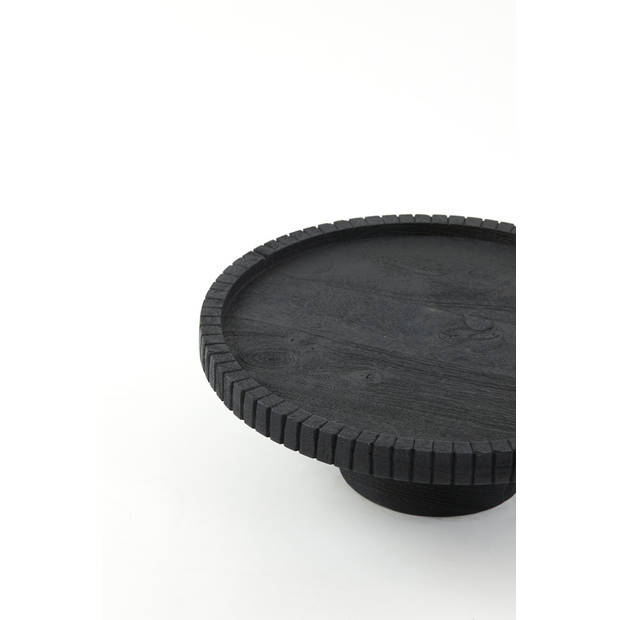 Light&living Schaal op voet Ø38x13 cm CALETA hout mat zwart
