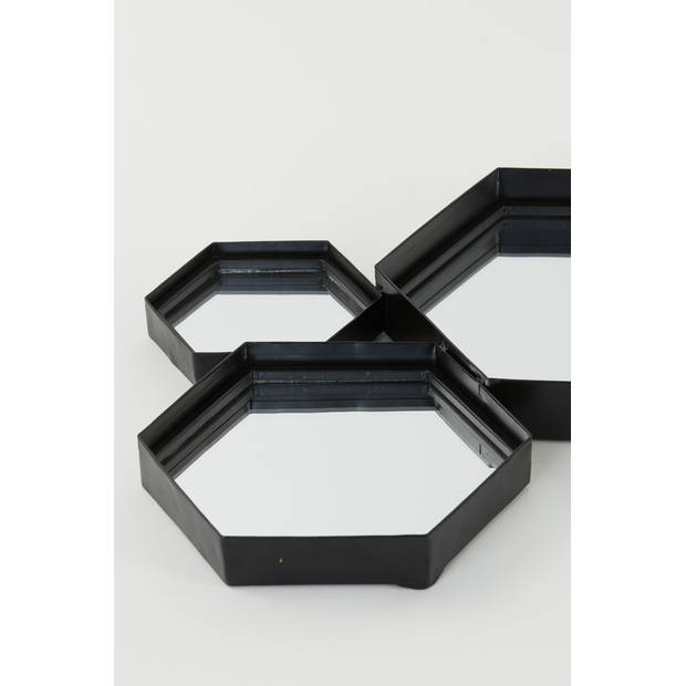 Light&living Spiegel 98x3,5x57,5 cm CINCI zeshoek mat zwart