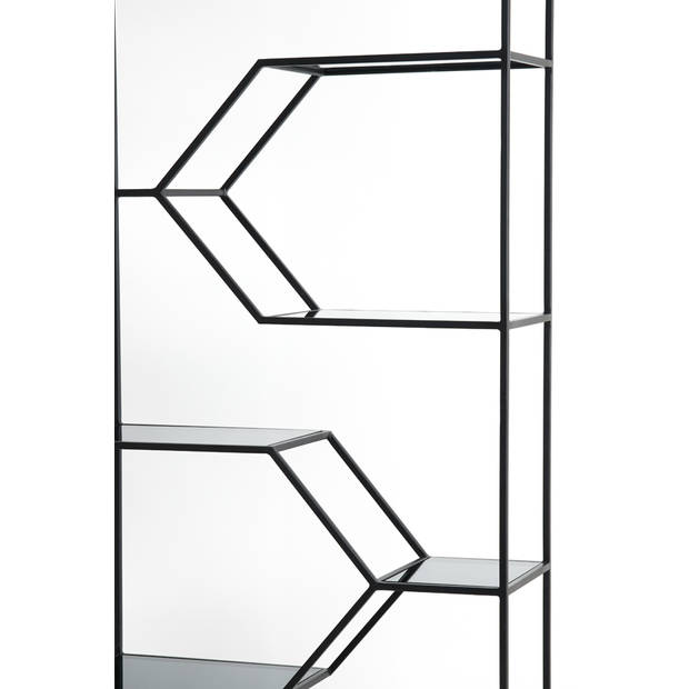 Light&living Kast open 100x34x214 cm AINO smoke glas+mat zwart