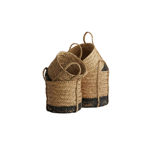 Light&living Mand S/4 max Ø35x32 cm GEFEN naturel+mat zwart