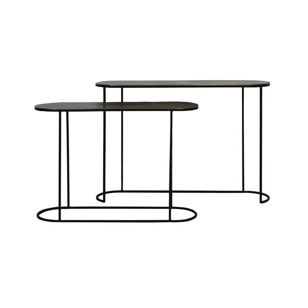 Light&living Side table S/2 max 118x28x81 cm BOCOV antiek brons-zwart