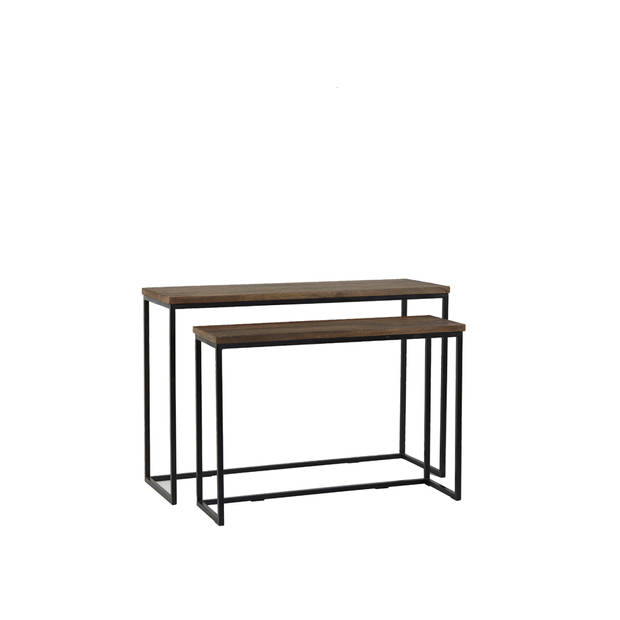 Light&living Side table S/2 100x30x70+120x40x82 cm BRYSON hout brui...