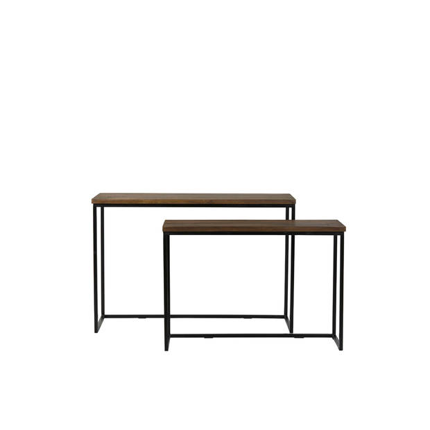 Light&living Side table S/2 100x30x70+120x40x82 cm BRYSON hout brui...