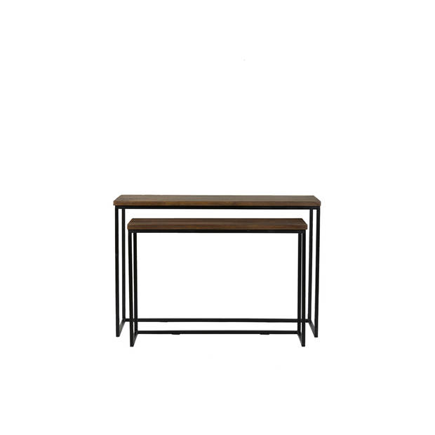 Light&living Side table S/2 100x30x70+120x40x82 cm BRYSON hout brui...