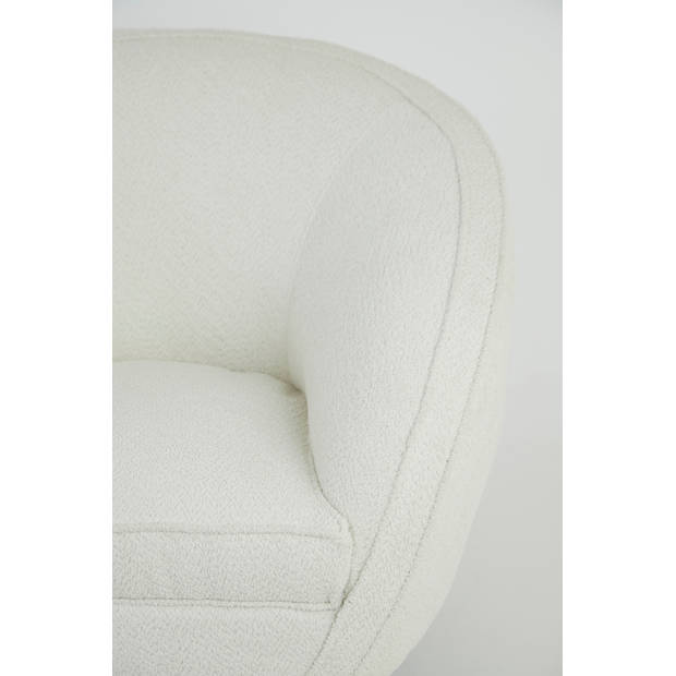 Light&living Stoel 91x71x77 cm ALMOND bouclé crème-hout zwart