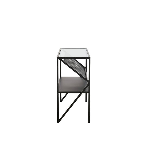 Light&living Side table 120x40x80 cm EZRA glas helder+mat zwart